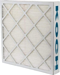 Made in USA - 24" Noml Height x 24" Noml Width x 4" Noml Depth, 95% Capture Efficiency, Wireless Pleated Air Filter - MERV 14, Microfiberglass Paper, Integrated Beverage Board Frame, 500 Max FPM, 2,000 CFM, For Any Unit - Eagle Tool & Supply