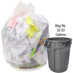 33 gal, .90 mil, Natural, 33″ × 39″ - Case of 150, Revolution Bag Hercules Recycled Low Density Can liners - Eagle Tool & Supply