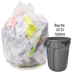 33 gal, .90 mil, Natural, 33″ × 39″ - Case of 150, Revolution Bag Hercules Recycled Low Density Can liners - Eagle Tool & Supply