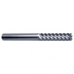 10mm Dia. - 100mm OAL - 45° Helix Bright Carbide End Mill - 6 FL - Eagle Tool & Supply