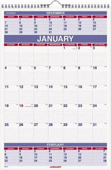 AT-A-GLANCE - 12 Sheet, 8-3/4 x 10", Wall Calendar - White - Eagle Tool & Supply