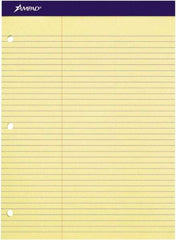 AMPAD - 100 Sheet, 4-1/4 x 5-1/2", Law Perforated Style Ruled Pads - Canary - Eagle Tool & Supply