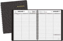 AT-A-GLANCE - 26 Sheet, 5 x 8", Weekly Planner - Black - Eagle Tool & Supply