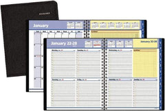 AT-A-GLANCE - 38 Sheet, 8 x 9-7/8", Weekly/Monthly Planner - Black - Eagle Tool & Supply