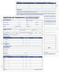 TOPS - 50 Sheet, 8-3/8 x 11", Employment Application Form - White - Eagle Tool & Supply