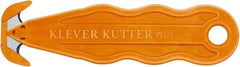 Klever Innovations - Recessed/Hook Blade Safety Cutter - 1-1/4" Carbon Steel Blade, Orange Nylon Handle, 1 Blade Included - Eagle Tool & Supply