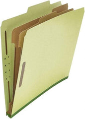 UNIVERSAL - 8-1/2 x 11", Letter Size, Green, Classification Folders with Top Tab Fastener - 25 Point Stock, Right of Center Tab Cut Location - Eagle Tool & Supply