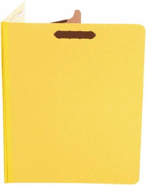 UNIVERSAL - 8-1/2 x 11", Letter Size, Yellow, Classification Folders with Top Tab Fastener - 25 Point Stock, Right of Center Tab Cut Location - Eagle Tool & Supply