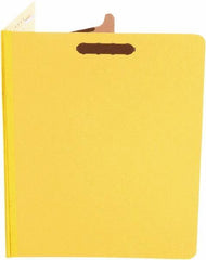 UNIVERSAL - 8-1/2 x 11", Letter Size, Yellow, Classification Folders with Top Tab Fastener - 25 Point Stock, Right of Center Tab Cut Location - Eagle Tool & Supply