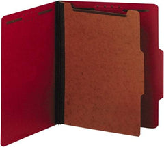 UNIVERSAL - 8-1/2 x 11", Letter Size, Ruby Red, Classification Folders with Top Tab Fastener - 25 Point Stock, Right of Center Tab Cut Location - Eagle Tool & Supply