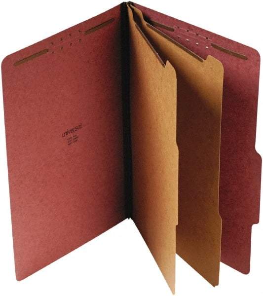 UNIVERSAL - 9-1/2 x 14-1/2", Legal, Red, Classification Folders with Top Tab Fastener - 25 Point Stock, Right of Center Tab Cut Location - Eagle Tool & Supply