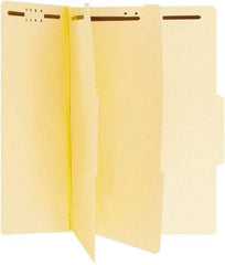 UNIVERSAL - 8-1/2 x 11", Letter Size, Manila, Classification Folders with Top Tab Fastener - Right of Center Tab Cut Location - Eagle Tool & Supply