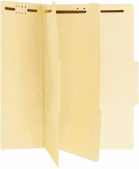 UNIVERSAL - 9-1/4 x 14-3/4", Legal, Manila, Classification Folders with Top Tab Fastener - Right of Center Tab Cut Location - Eagle Tool & Supply