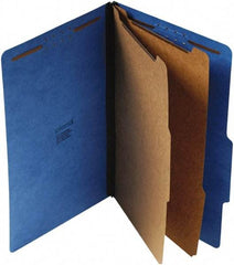 UNIVERSAL - 9-1/4 x 14-3/4", Legal, Cobalt Blue, Classification Folders with Top Tab Fastener - 25 Point Stock, Right of Center Tab Cut Location - Eagle Tool & Supply