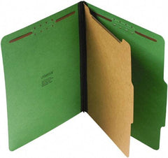 UNIVERSAL - 8-1/2 x 11", Letter Size, Emerald Green, Classification Folders with Top Tab Fastener - 25 Point Stock, Right of Center Tab Cut Location - Eagle Tool & Supply