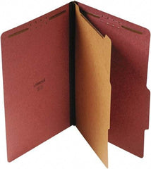 UNIVERSAL - 9-1/2 x 14-1/2", Legal, Red, Classification Folders with Top Tab Fastener - 25 Point Stock, Right of Center Tab Cut Location - Eagle Tool & Supply