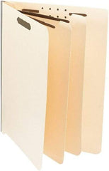 UNIVERSAL - 8-1/2 x 11", Letter Size, Manila, Classification Folders with End Tab Fastener - 18 Point Stock, Straight Tab Cut Location - Eagle Tool & Supply