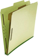UNIVERSAL - 8-1/2 x 11", Letter Size, Green, Classification Folders with Top Tab Fastener - 25 Point Stock, Right of Center Tab Cut Location - Eagle Tool & Supply