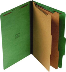 UNIVERSAL - 9-1/2 x 14-1/2", Legal, Emerald Green, Classification Folders with Top Tab Fastener - 25 Point Stock, Right of Center Tab Cut Location - Eagle Tool & Supply