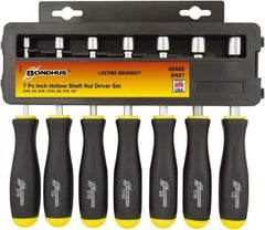 Bondhus - 1/4" Hollow Shaft Nutdriver - Ergonomic Handle, 186mm OAL - Eagle Tool & Supply