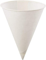 Konie - Poly-Bag Rolled-Rim Paper Cone Cups, 4 oz, 5000/Carton - White - Eagle Tool & Supply