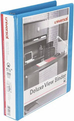 UNIVERSAL - 275 Sheet Capacity, 11 x 8-1/2", View Ring Binder - Polypropylene, Light Blue - Eagle Tool & Supply