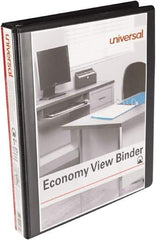 UNIVERSAL - 175 Sheet Capacity, 11 x 8-1/2", View Ring Binder - Polypropylene, Black - Eagle Tool & Supply