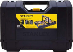Stanley - 15 Compartment 1 Tray Tool Organizer - 9" Wide x 18-7/8" Deep x 12" High, Plastic, Black/Yellow - Eagle Tool & Supply