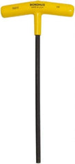 Bondhus - 1/4" Hex, T-Handle Cushion Grip, Hex Key - 9" OAL, Protanium High Torque Steel, Inch System of Measurement - Eagle Tool & Supply