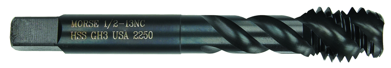 3/8-16 Dia. - H11 - HSS - Nitride & Steam Oxide - +.005 Oversize Spiral Flute Tap - Eagle Tool & Supply