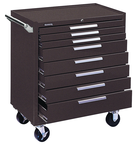 8-Drawer Roller Cabinet w/ball bearing Dwr slides - 40'' x 20'' x 34'' Brown - Eagle Tool & Supply