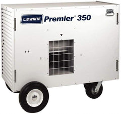 LB White - 350,000 BTU Rating, Two Stage Ductable Unit Heater - 9,000 Sq Ft Max Heating Area, 500 Gal Tank Capacity, Fuel with Propane - Eagle Tool & Supply