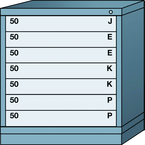 59.25 x 28.25 x 30'' (8 Drawers) - Pre-Engineered Modular Drawer Cabinet Eye-Level (150 Compartments) - Eagle Tool & Supply