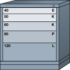 Bench-Standard Cabinet - 5 Drawers 30 x 28-1/4 x 33-1/4" - Single Drawer Access - Eagle Tool & Supply