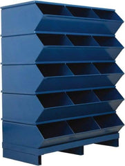 Stackbin - 5 Bin, Shelving Unit with Openings & Base - 37" Wide x 46-7/8" High - Eagle Tool & Supply