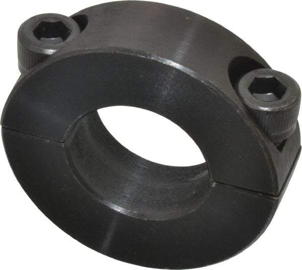 Climax Metal Products - 13/16" Bore, Steel, Two Piece Two Piece Split Shaft Collar - 1-5/8" Outside Diam, 1/2" Wide - Eagle Tool & Supply
