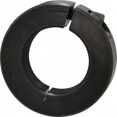 Climax Metal Products - 1-1/4-12 Thread, Steel, One Piece Threaded Shaft Collar - 2-1/16" Outside Diam, 1/2" Wide - Eagle Tool & Supply