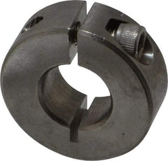 Climax Metal Products - 1/2" Bore, Stainless Steel, One Piece Clamp Collar - 1-1/8" Outside Diam, 13/32" Wide - Eagle Tool & Supply