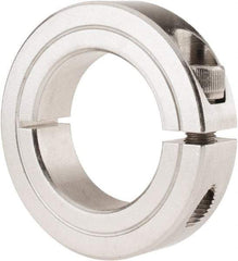 Climax Metal Products - 1-1/4" Bore, Stainless Steel, One Piece Clamp Collar - 2-1/16" Outside Diam, 1/2" Wide - Eagle Tool & Supply