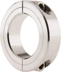 Climax Metal Products - 1-5/8" Bore, Stainless Steel, Two Piece Shaft Collar - 2-5/8" Outside Diam, 11/16" Wide - Eagle Tool & Supply