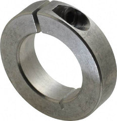 Climax Metal Products - 1-1/4" Bore, Aluminum, One Piece Clamp Collar - 2-1/16" Outside Diam, 1/2" Wide - Eagle Tool & Supply