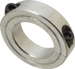Climax Metal Products - 1-1/4" Bore, Aluminum, Two Piece Shaft Collar - 2-1/16" Outside Diam, 1/2" Wide - Eagle Tool & Supply