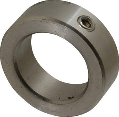 Climax Metal Products - 1-1/2" Bore, Stainless Steel, Set Screw Shaft Collar - 2-1/4" Outside Diam, 3/4" Wide - Eagle Tool & Supply