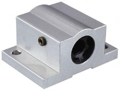 Thomson Industries - 5/8" Inside Diam, 620/1240 Lbs. Dynamic Capacity, Closed Twin Pillow Block Linear Bearing - 1.63" Overall Height x 2-1/2" Overall Width - Eagle Tool & Supply
