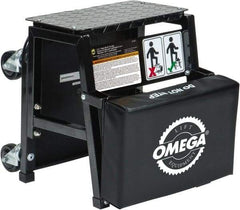 Omega Lift Equipment - 350 Lb Capacity, 4 Wheel Creeper Seat - Alloy Steel, 15-3/4" Long x 17.72" Overall Height x 7" Wide - Eagle Tool & Supply