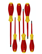 Insulated Screwdrivers Slotted 4.5; 6.5mm Phillips #1; 2. Square #1; 2. 6 Piece Set - Eagle Tool & Supply