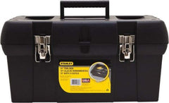 Stanley - Tool Box - 19-19/64" Wide x 9-5/8" Deep x 9-27/32" High, Plastic, Black - Eagle Tool & Supply