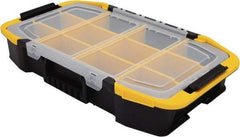 Stanley - 1 Compartment Tool Organizer - 11-1/2" Wide x 19-51/64" Deep x 11" High, Plastic, Black/Yellow with Clear - Eagle Tool & Supply