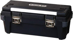 Stanley - Tool Box - 25-1/2" Wide x 10-1/16" Deep x 10-5/8" High, Plastic/Rubber/Aluminum, Black - Eagle Tool & Supply