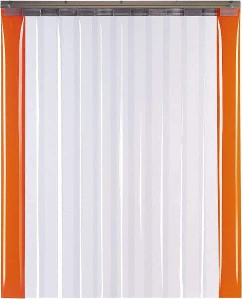 TMI, LLC - 3' Door Width x 7' Door Height PVC Smooth with Reinforced Bonded Bead (Style) Armor Bond Strip Door Kit - 8" Strip Width x 0.08" Strip Thickness, Clear, 50% Overlap - Eagle Tool & Supply
